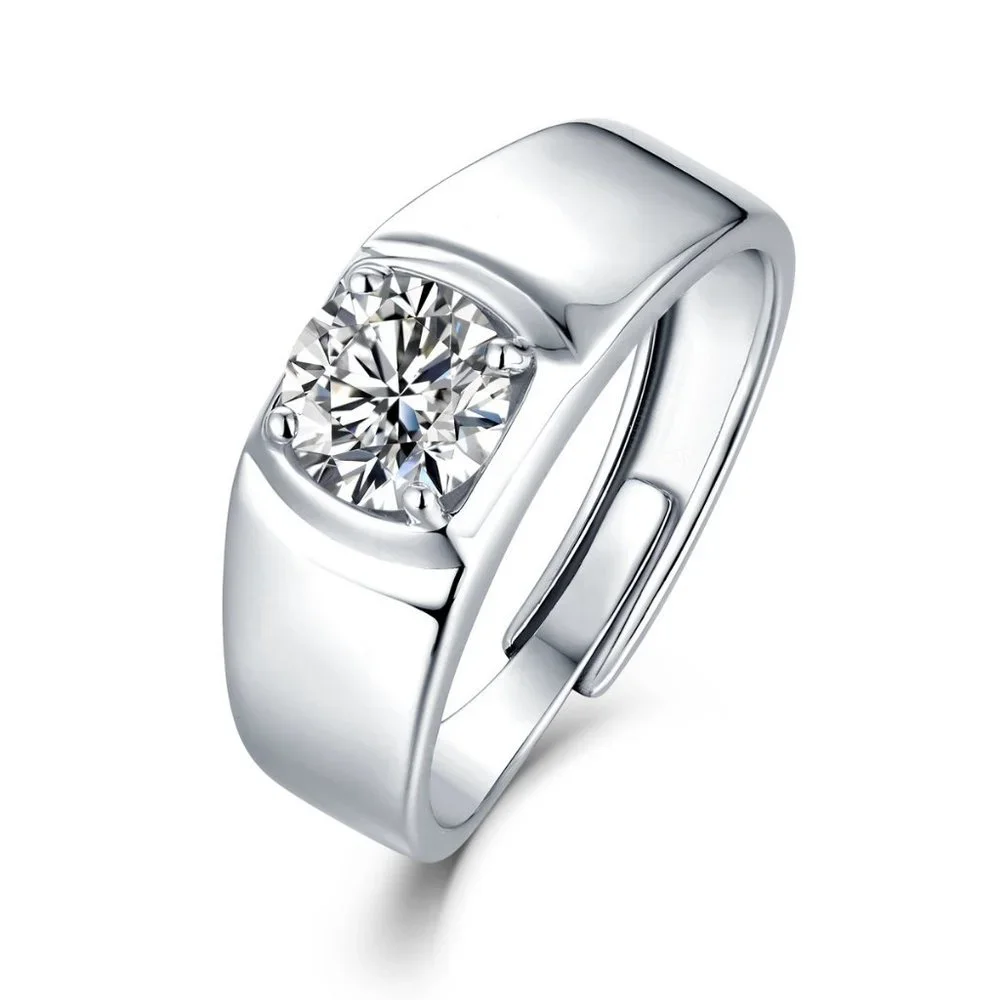 Certified 2ct. t.w. Moissanite Diamond Unisex Wedding Engagement Ring NEW - Picture 9 of 15